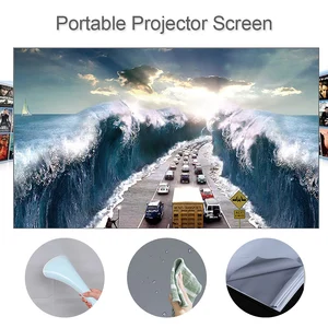 Home and office portable projector screen, projection screens, simple curtain, anti-light, 60 in, 70 in, 80 in, 100 in, 120 in 10 Main Sales Projection Screen - №1