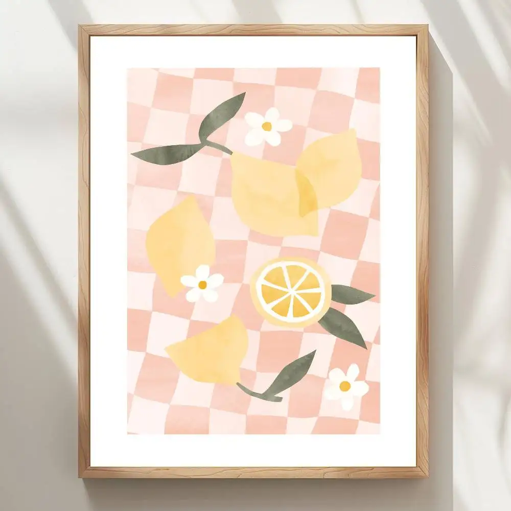 Abstract Lemon Picnic Poster Wall Art For Study Living Room Decor Unique Home Decoration Picture