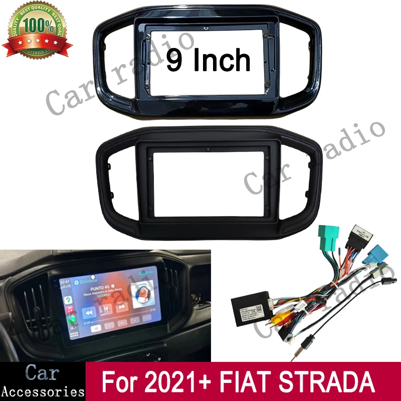 For FIAT Strada 2020+ 9 Inch Car Radio Stereo Head Unit 2 Din GPS MP5 Android Player Navigation Install Fascia Dash Frame