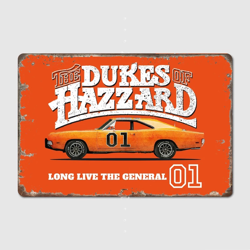 General Lee Dukes Hazard Poster Metal Tin Sign Truck Indoor and Outdoor Home Bar Coffee Kitchen Wall Decoration