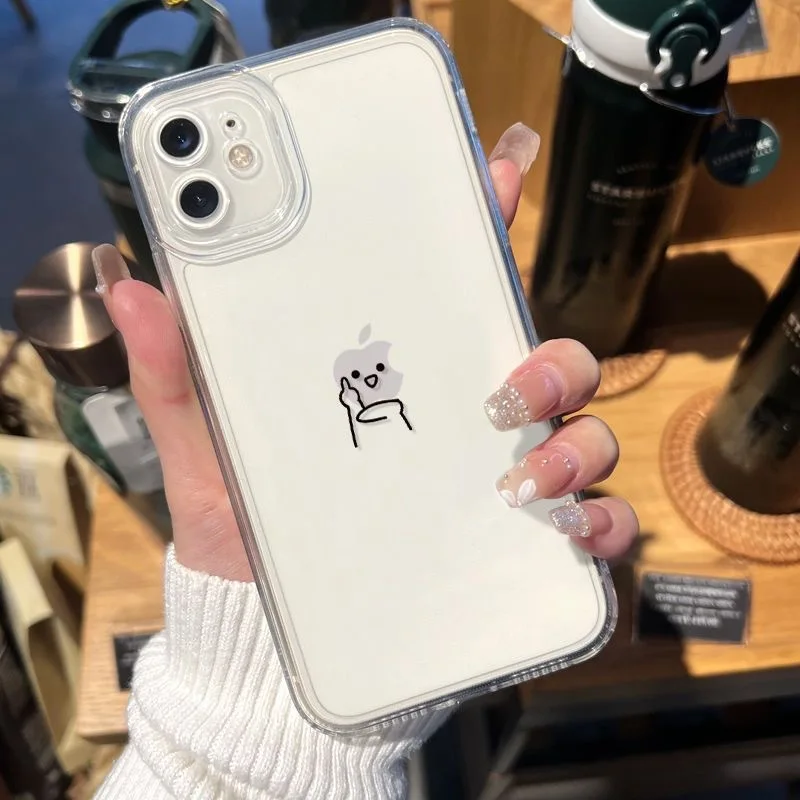 Funny Matchstick Men Clear Phone Case For iPhone 16 15 14 13 12 11 Pro Max Transparent Fundas Covers image 2