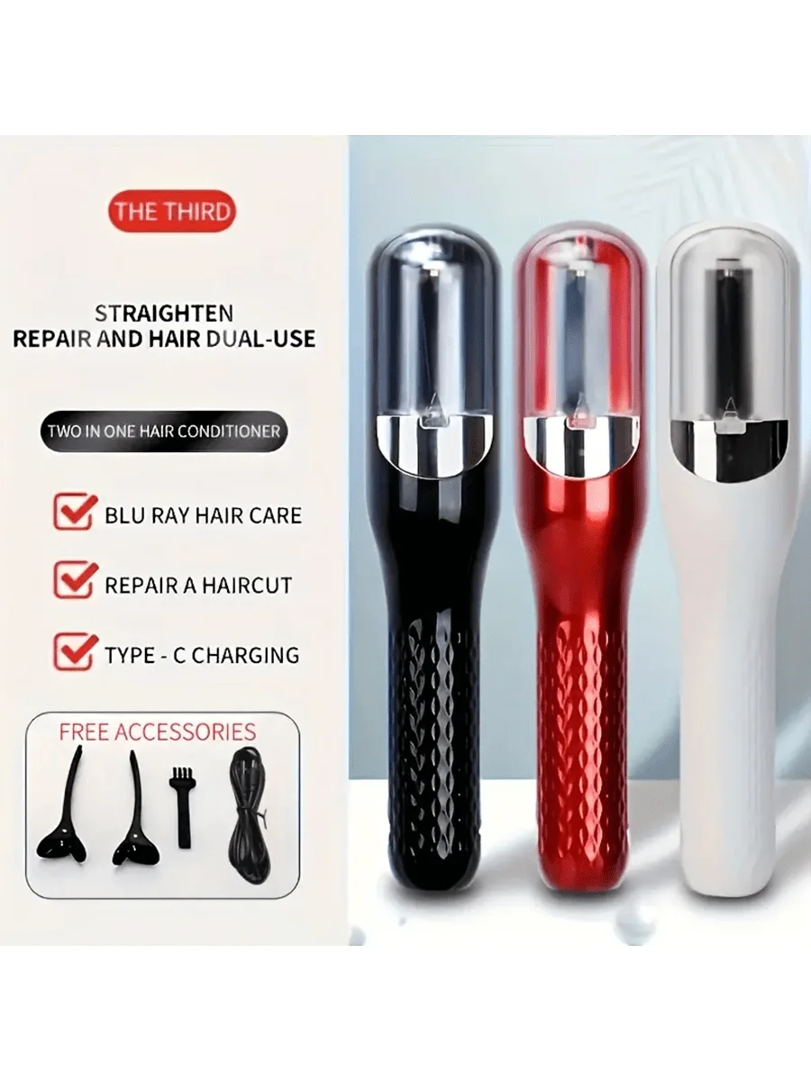 Rechargeable Hair Trimmer & Split End Hair Cutter - 2nd Gen 2-In-1 Portable Haircutting Tool With Hair Clipper