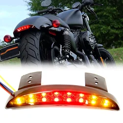 12V Led Red Motorcycle Side Mount Tail Light Brake Light Stop Running Indicator Light for Harley Bobber Chopper Suzuki Yamaha