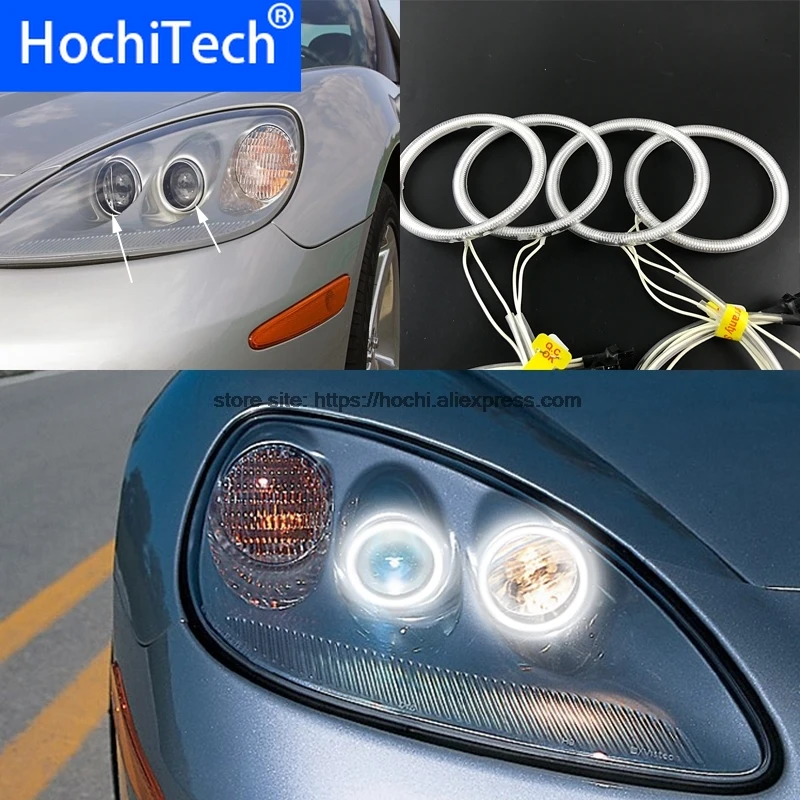 

Для Chevrolet Corvette 2005–2013 HochiTech БЕЛЫЙ 6000K CCFL Фара Angel Demon Eyes Kit Angel Eyes Light