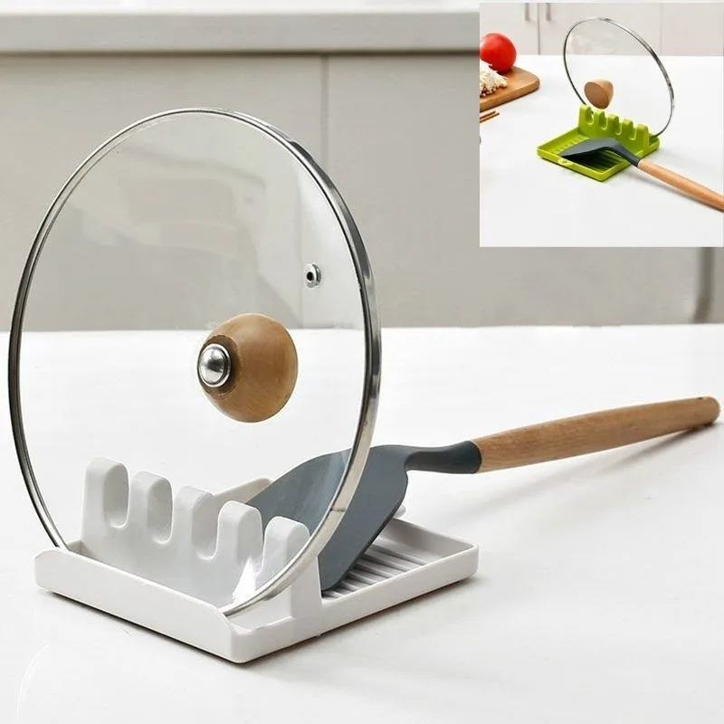 Kitchen Spoon Holders Fork Spatula Rack Shelf Organizer Plastic Chopsticks Holder Non-slip Spoons Pad Convenient