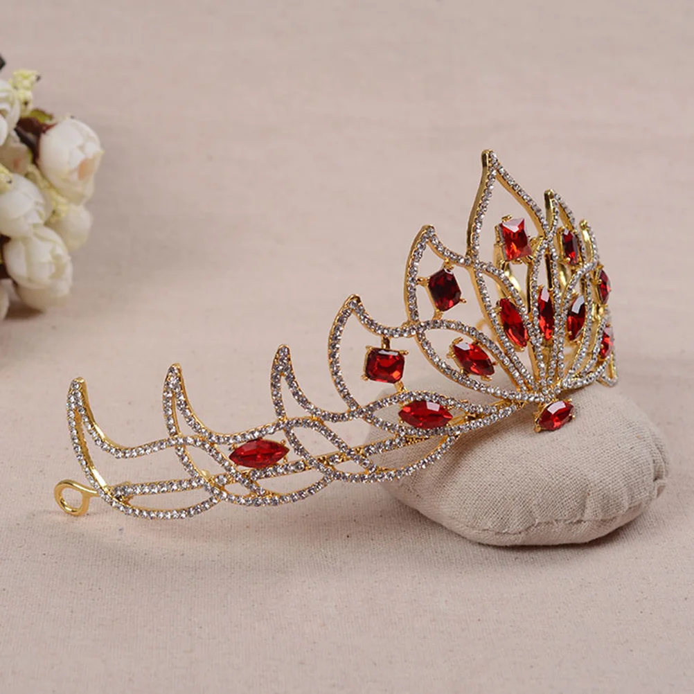 

Elegant Bridal Crown Alloy Rhinestone Crystal Crown Wedding Headpiece Women Hoop Accessories Gold Green Imitation Luxury