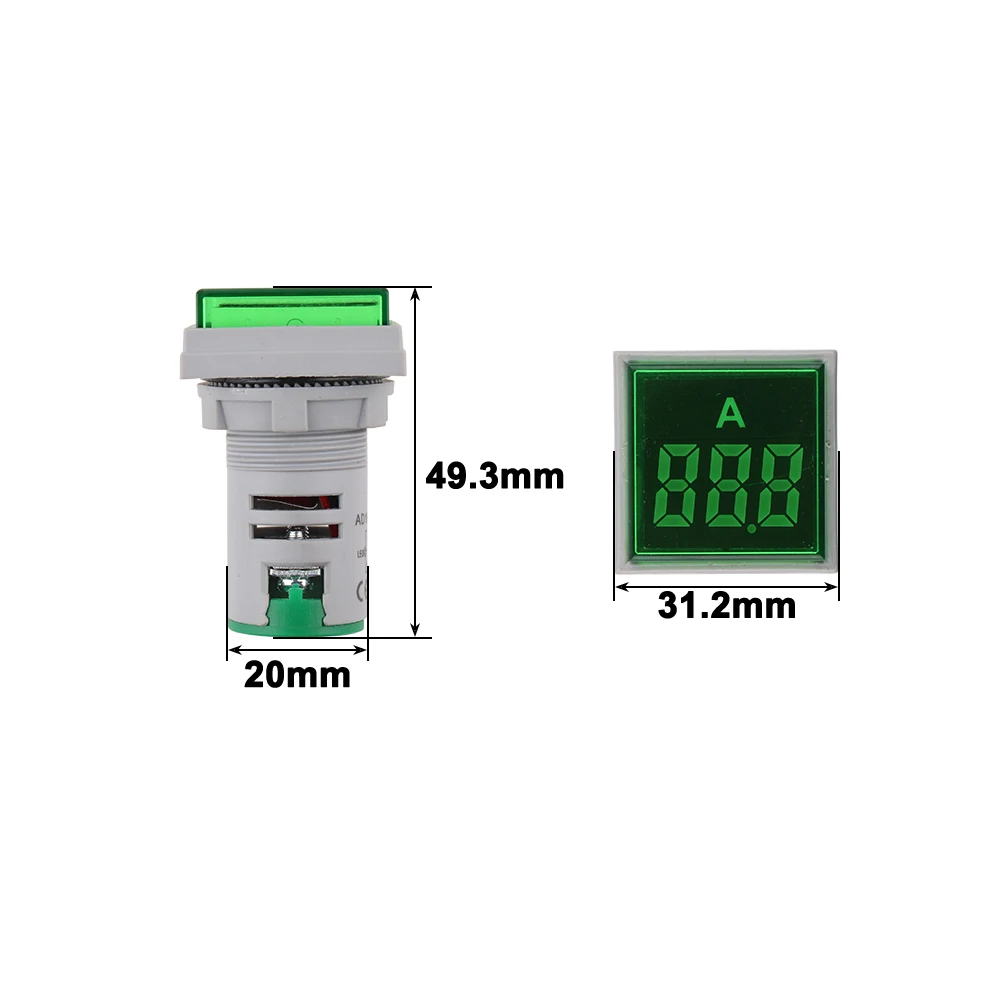 22 MM Digital Display Current Lights Combo AC 0-100A Indicator Red Green White Blue  Yellow Ammeter Tester Tools