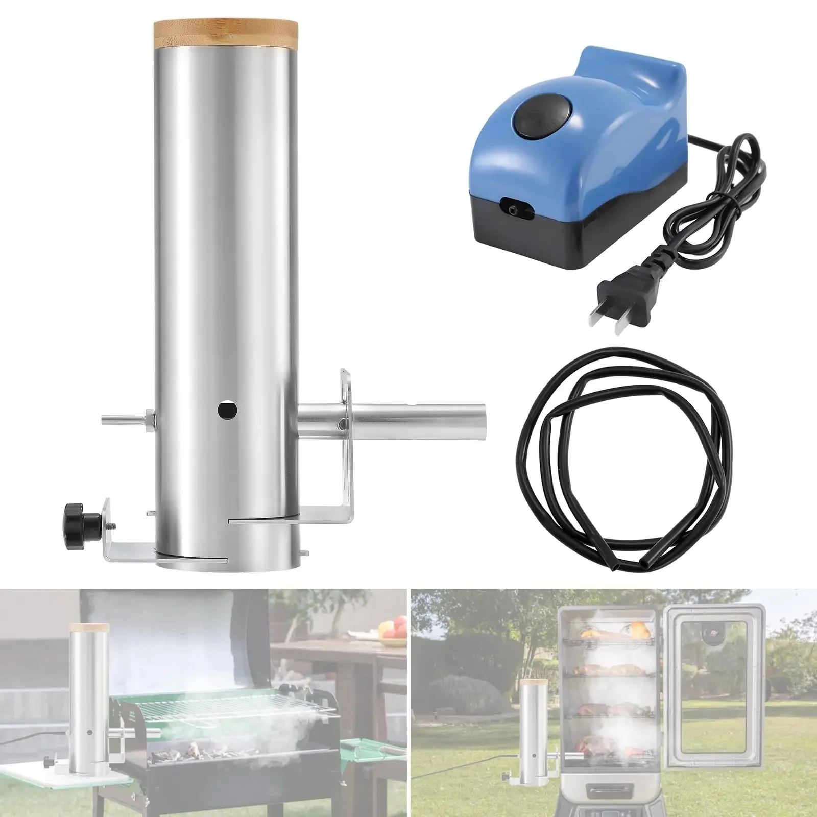 Stainless Steel Cold & Hot Smoke Generator Portable Electric BBQ Meat Smoker For Smoking
