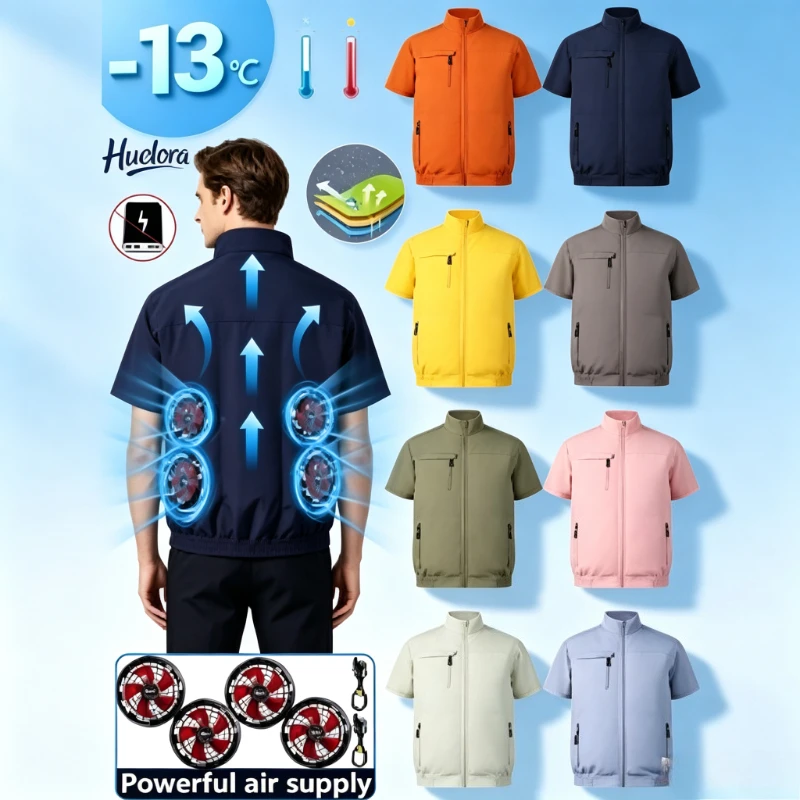 Summer 3 Fans 4 Fans Air Conditioning Cooling Vest Men Women Outdoor Jacket Sun Protection Windbreaker Travel Fishing Sports