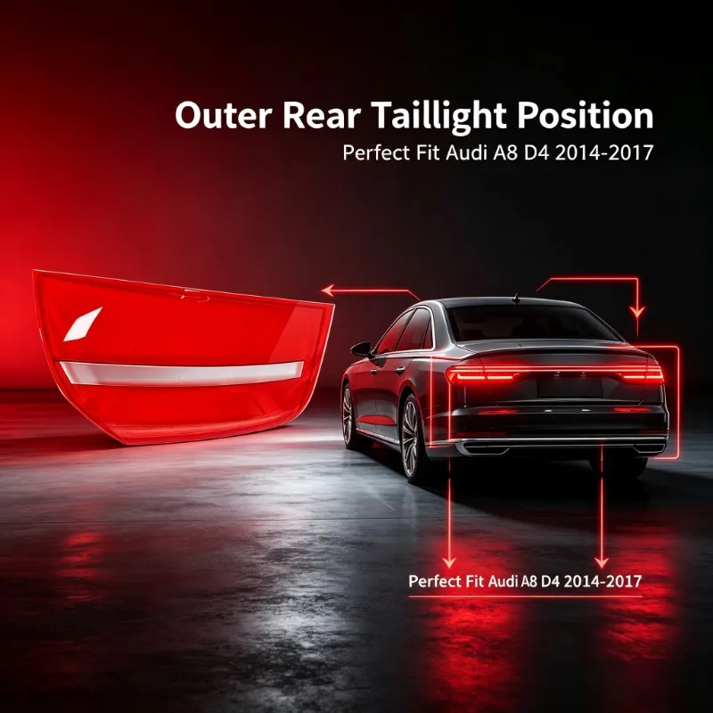 Moggic Rear Tail Light Cover Lens Protector Shell 2014 To 2017 Fit For A8 Left And Right Side Back Lamp Housing Mask