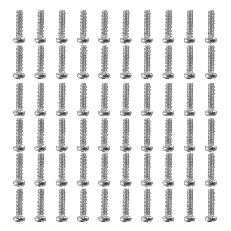 M2 x 8mm 304 Stainless Steel Phillips Pan Head Screws Bolt 60pcs