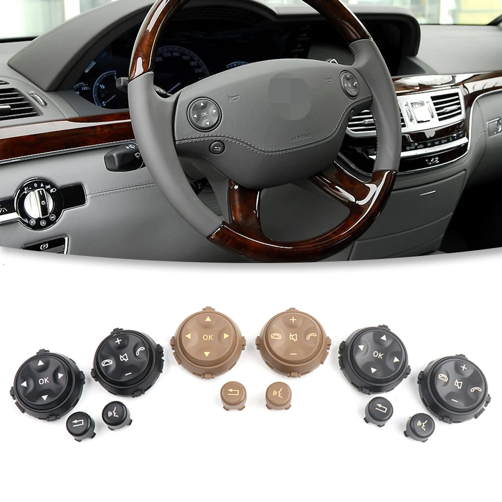 

2218213651 Steering Wheel Cruise Control and Volume Button Cover Lid Fit for Mercedes Benz W221 W216 S Class CL Class 2006-2013