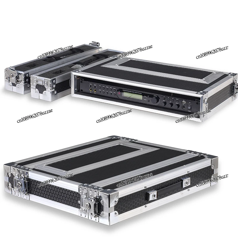 1U Rackmount Aluminum Case for Wireless Mic Receiver, Holds 1 to 2 Units, Shockproof Storage & Transport Cabinet