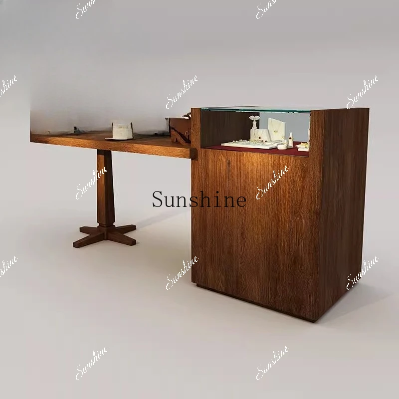 

Clothing store display stand, flowing water table, high and low table display cabinet, movable FT
