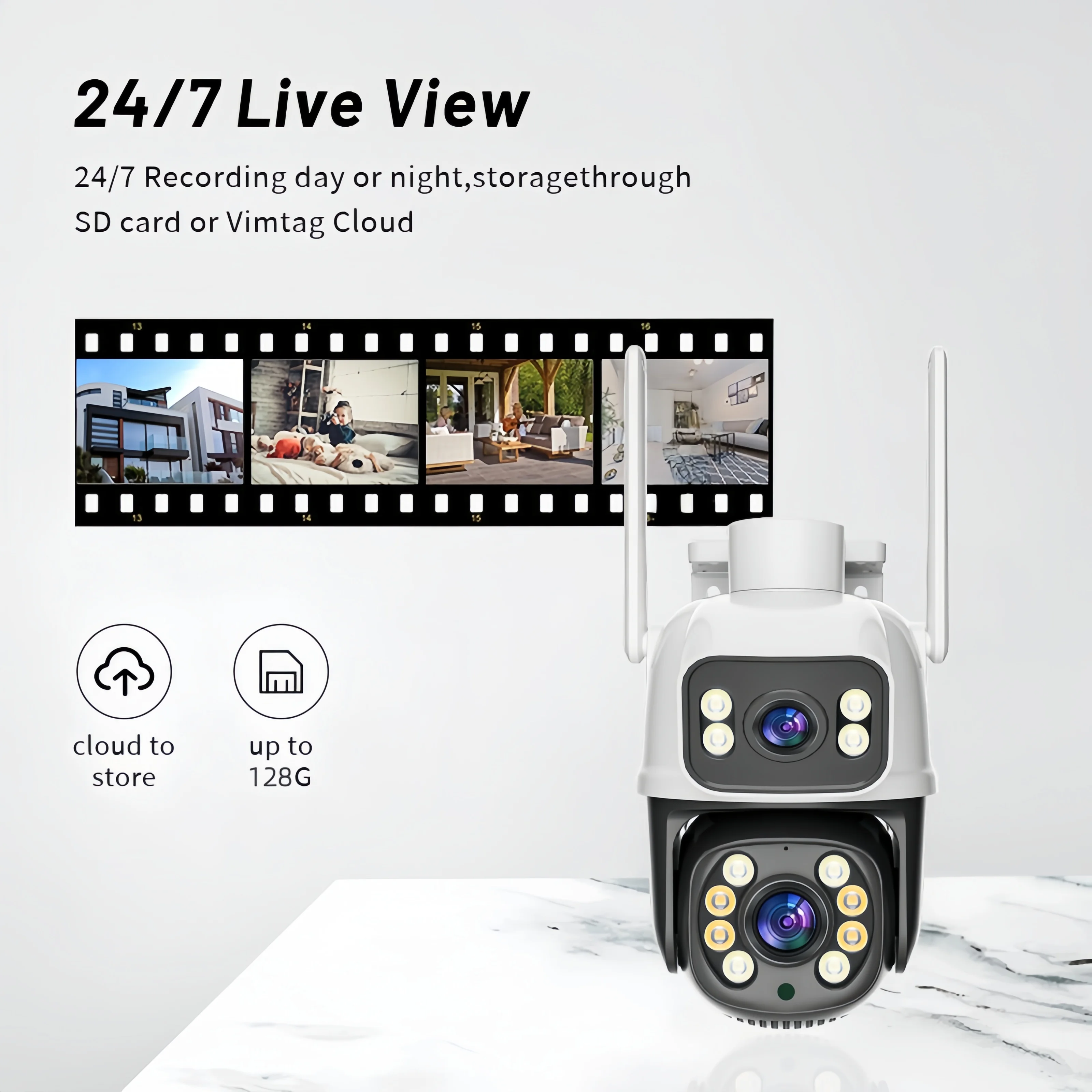 4K 6MP Dual Lens Screen Outdoor External Wifi Ip Camera Waterproof CCTV Wireless Video Surveillance PTZ Monitoring Camera Icsee