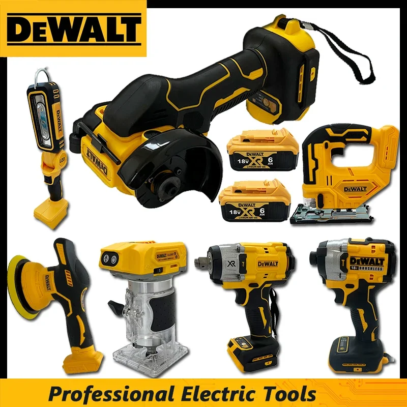 Outils électriques multifonctionnels DeWalt : Meuleuse d'angle sans fil sans balais, coupeur, clé électrique, polisseuse, pompe à air, pistolet thermique