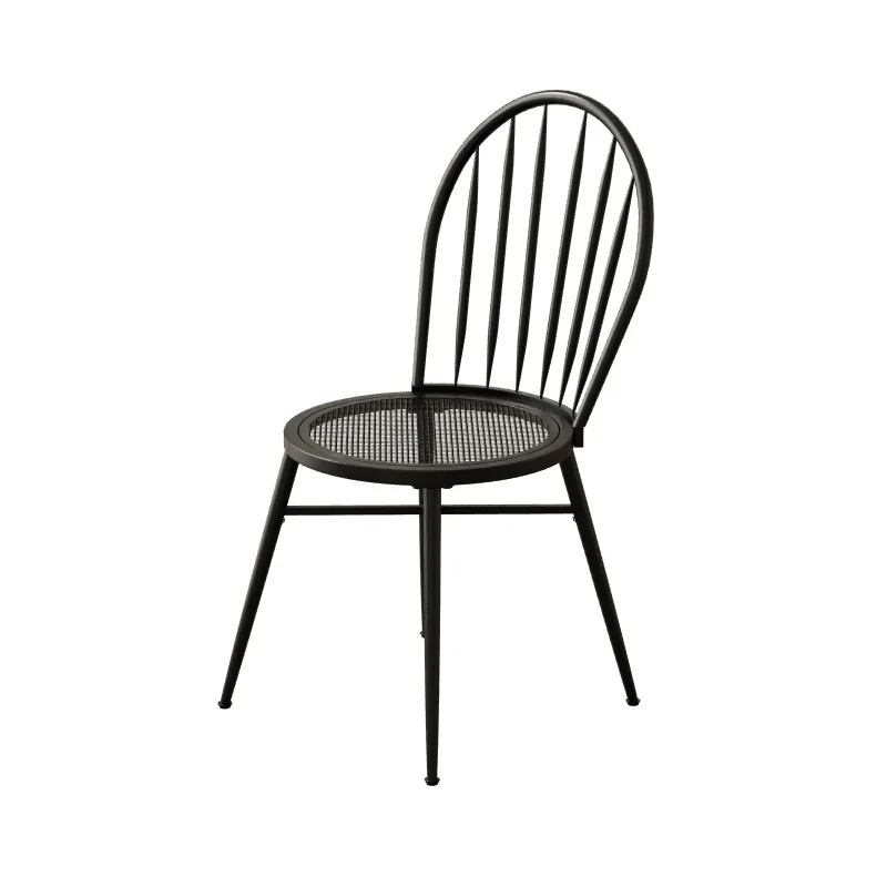

Vintage American home wrought iron chair Outdoor cafe Milk tea shop Leisure back chair