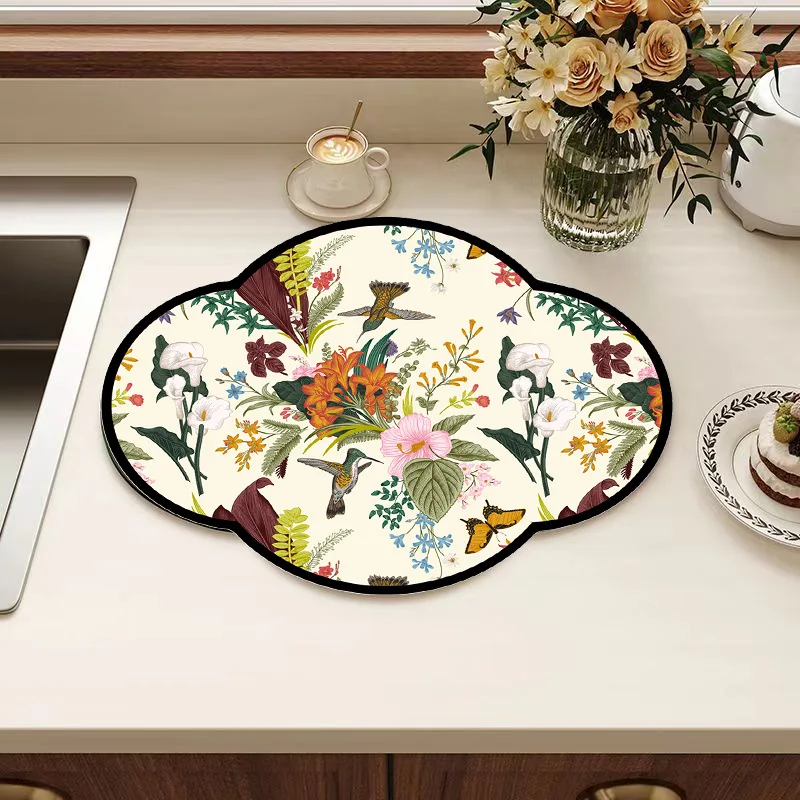 

Water Absorbent and Non-Slip Kitchen Mats for Dining Table and Countertop Placemat for Dining Dish Drying Kitchen Accessories