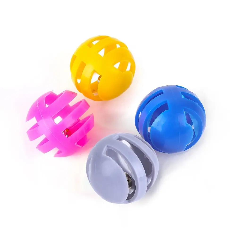 Cat Jingle Ball Toys Plastic Hollow Out Interactive Cat Bell Toy Cat Toy Ball Pet Supplies Random color