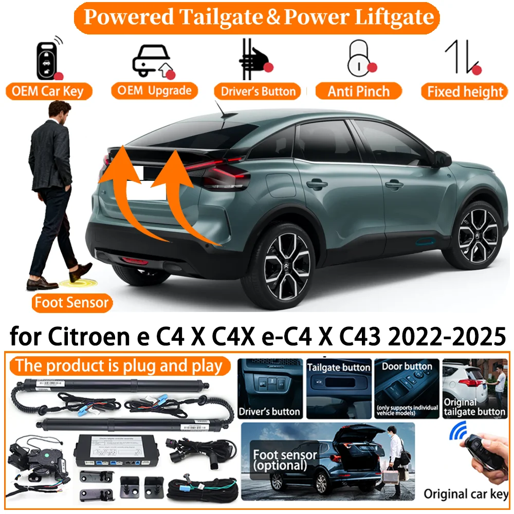 

Powered Tailgate system for Citroen e C4 X C4X e-C4 X C43 2022-2025 Automatic Electric Power Tailgate Strut Tail Gate Lift kit