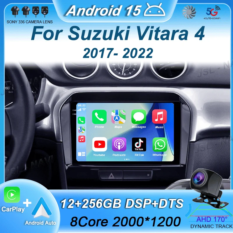 

Android 15 Car Radio For Suzuki Vitara 4 2017 - 2022 Stereo Multimedia Navigation GPS Video Player Wireless Carplay Auto DSP RDS