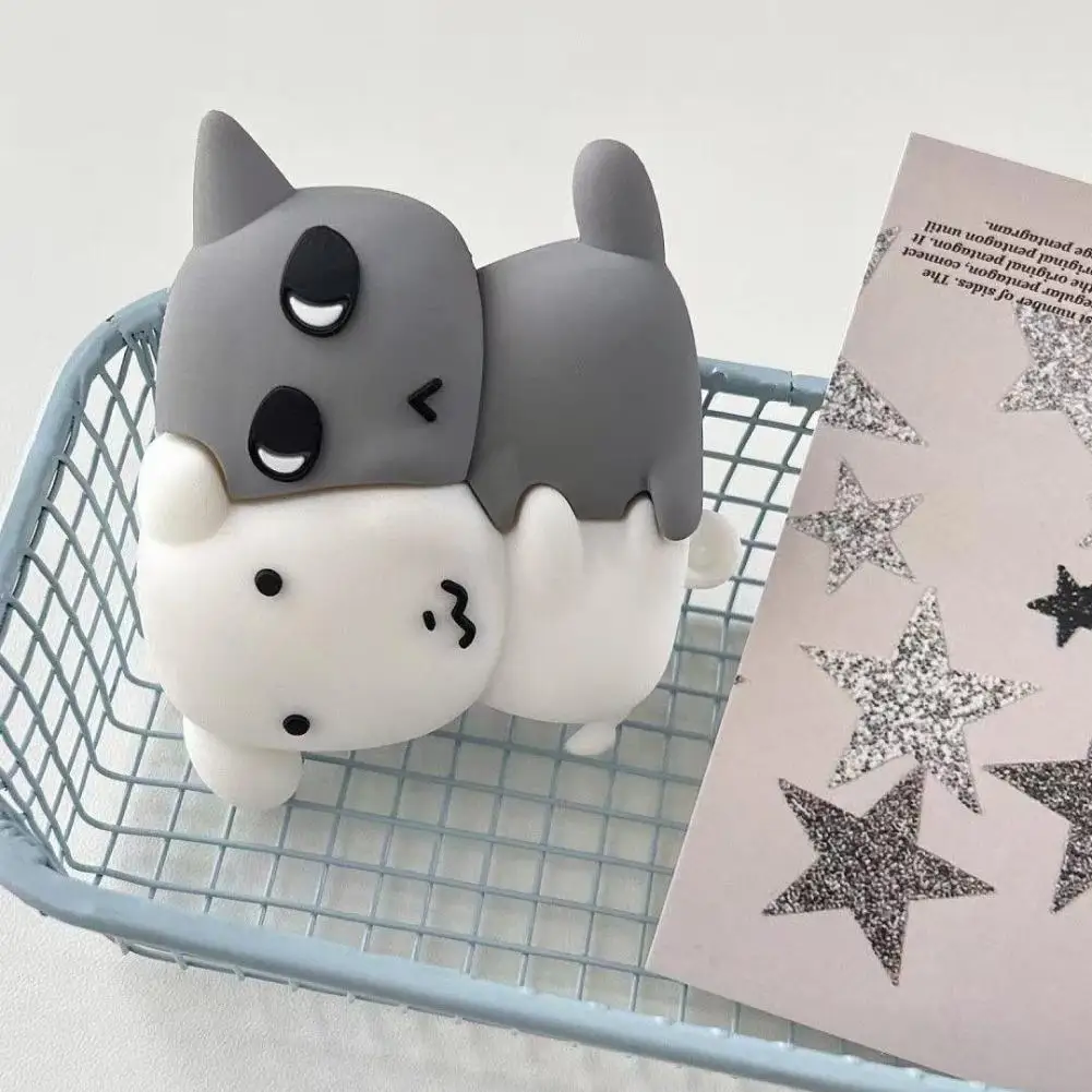 3D Cute Cartoon Dog Cat Hug Case for AirPods Pro 2 3 4 Silicone Wireless Earphone Protective Cover for AirPod Pro Case - view 3