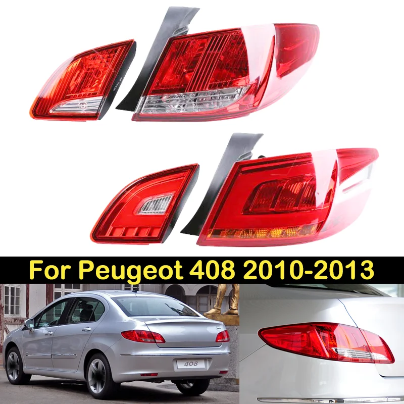 DECHO LED Taillight For Peugeot 408 2010 2011 2012 2013 Brake Light Rear bumper taillamps tail light Assembly