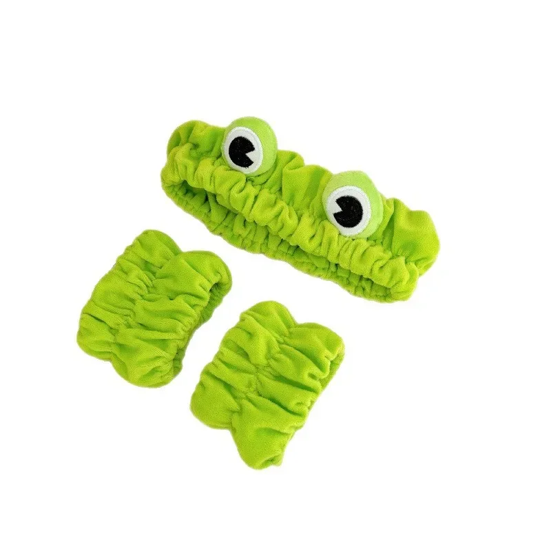 Повязка для волос с мультяшной лягушкой, женская высокая линия волос, плюшевые аксессуары для волос, милые резинки для волос с животными, модные повязки на голову