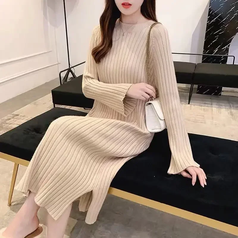 Robe Split Maxi Evening Female Knit Dress Loose Long Kpop New Features of Sensual Sexy Designer Elastic Women's Crochet Dresses