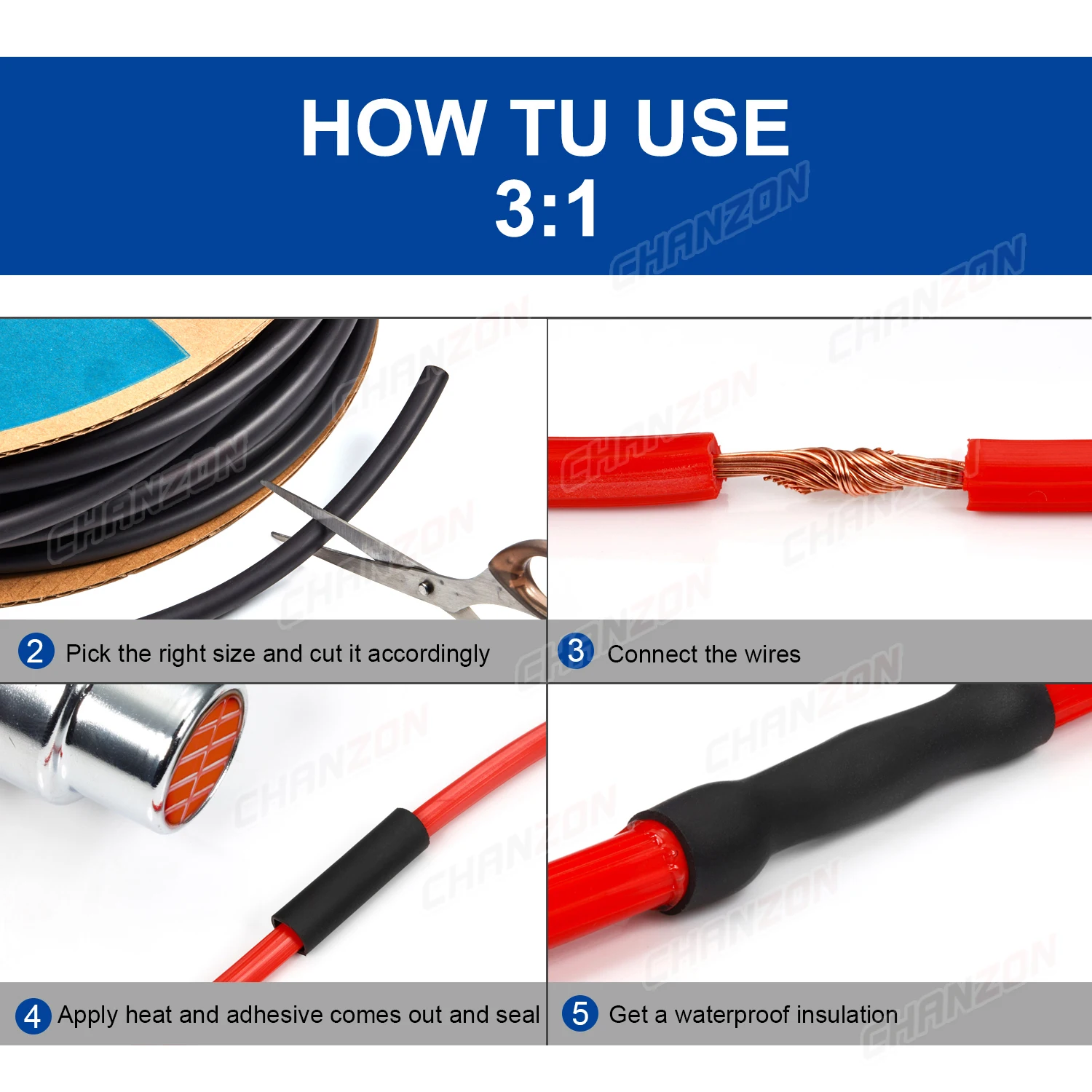 25M/Roll 3:1 7 Colors Φ1.6mm - 50mm Heat Shrink Tube Adhensive Lined Double Wall With Glue Marine Grade Polyolefin Wire Tubing