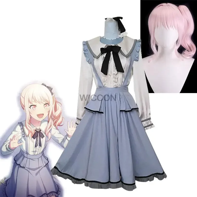 Anime Akiyama Mizuki Cosplay Maid Costume, Projet Sekai, Scène Colorée! Robe Lolita à volants pour filles, uniforme de jeu mignon