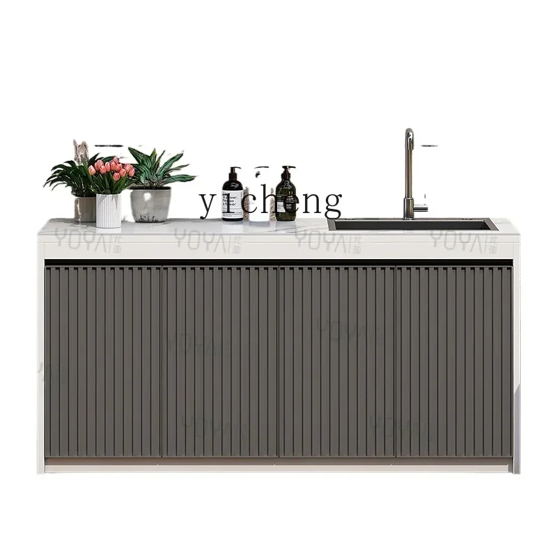 

sink integrated cabinet outdoor garden pool basin console aluminum alloy locker