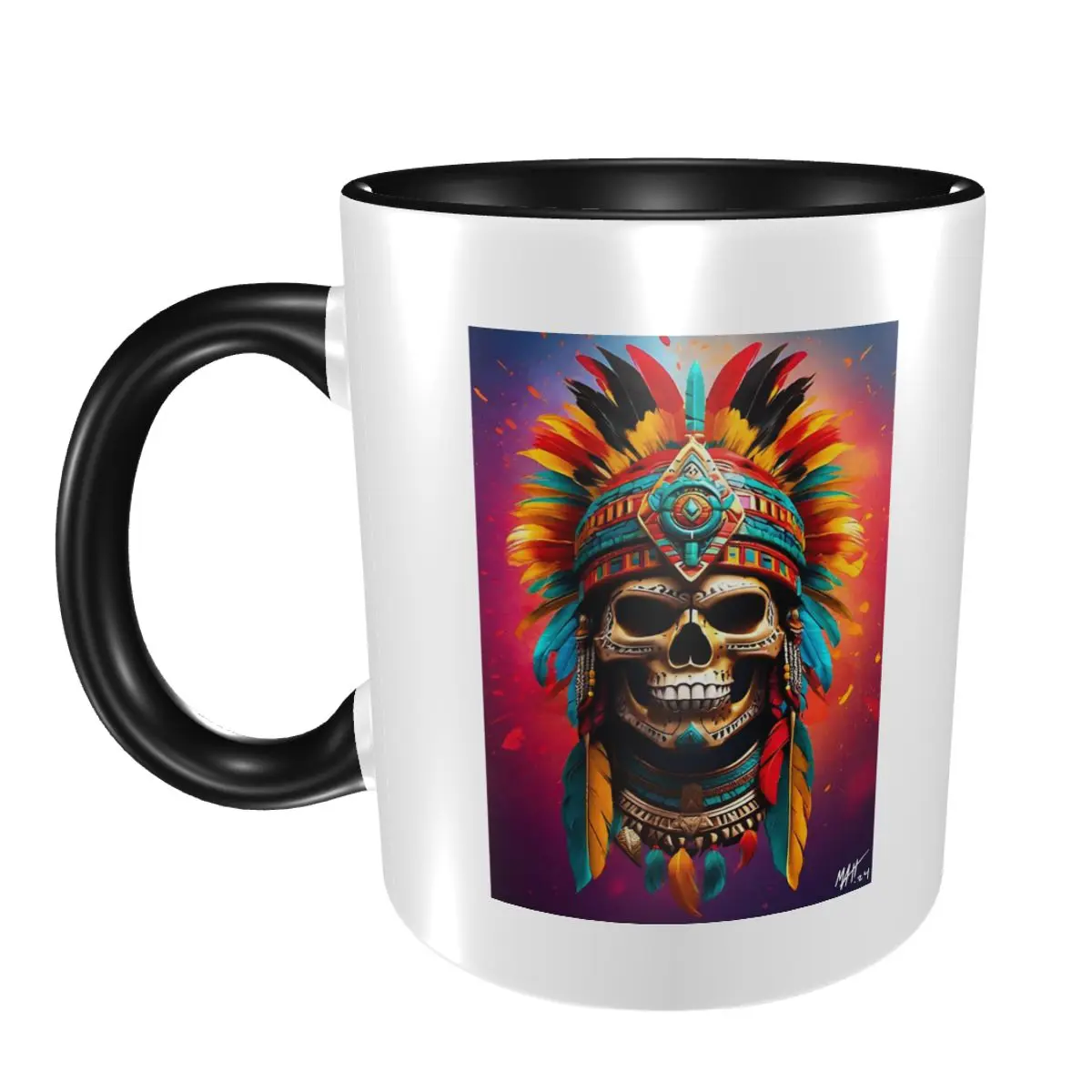 

Кружка с ацтекским черепом7, забавные керамические кофейные чашки, чайные кружки, чашка для молока, посуда для напитков, подарки для женщин и мужчин