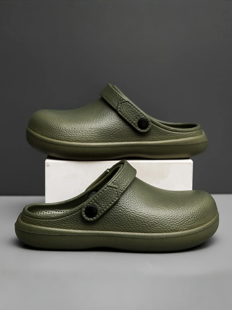 2026 New Men's Slippers Anti-Slip Deodorant Casual Driving Dual-Purpose Half-Slip Water-Resistant Beach Sandals Breathable Lo...