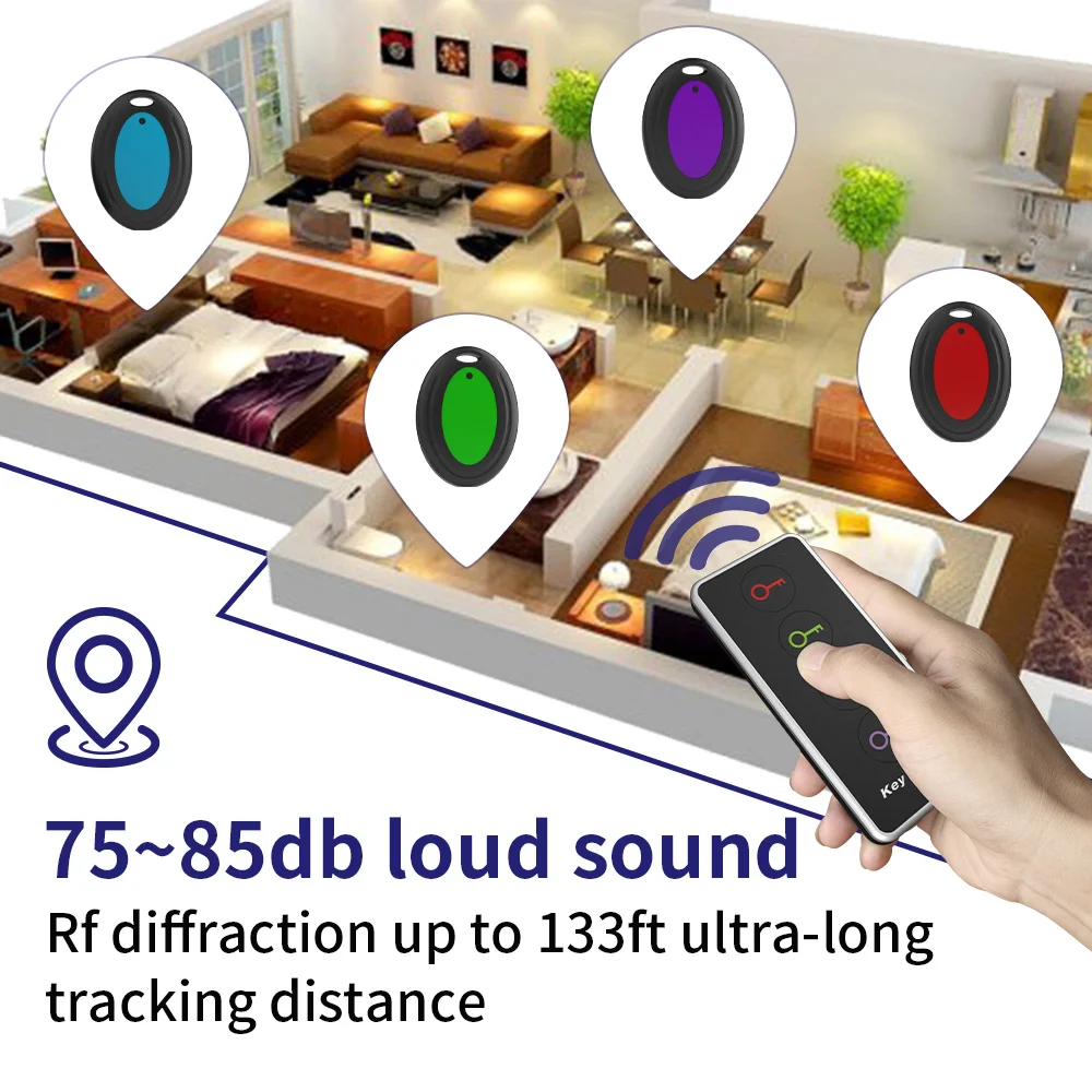 Localizzatore di chiavi wireless 4 in 1 con logo personalizzato con navigazione GPS e allarme sonoro con tracciamento remoto Realizzato in plastica resistente