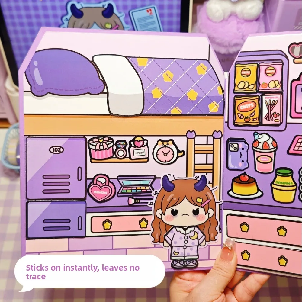 Niedliche PET Quiet Book Aufkleber Handgemachtes Lernbuch mit 3D-Stickern Cartoon DIY Stickerbuch für Kinder