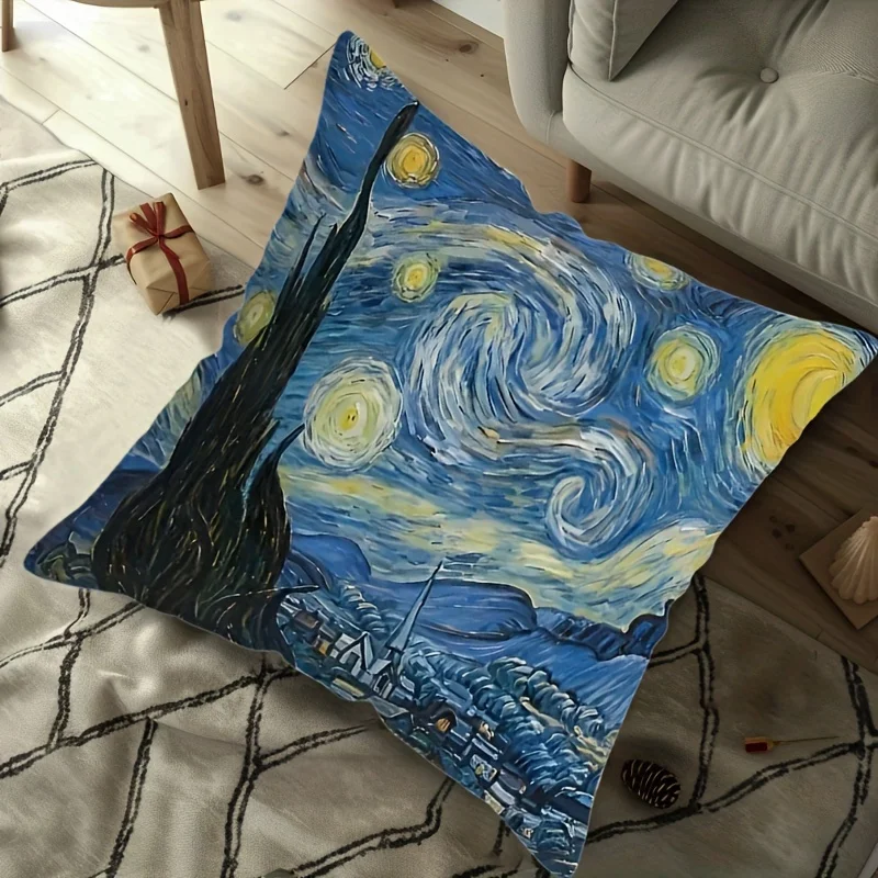 

Van Gogh Starry Night inspired pillowcases, suitable for sofas and beds (filling not included), bedroom decor.