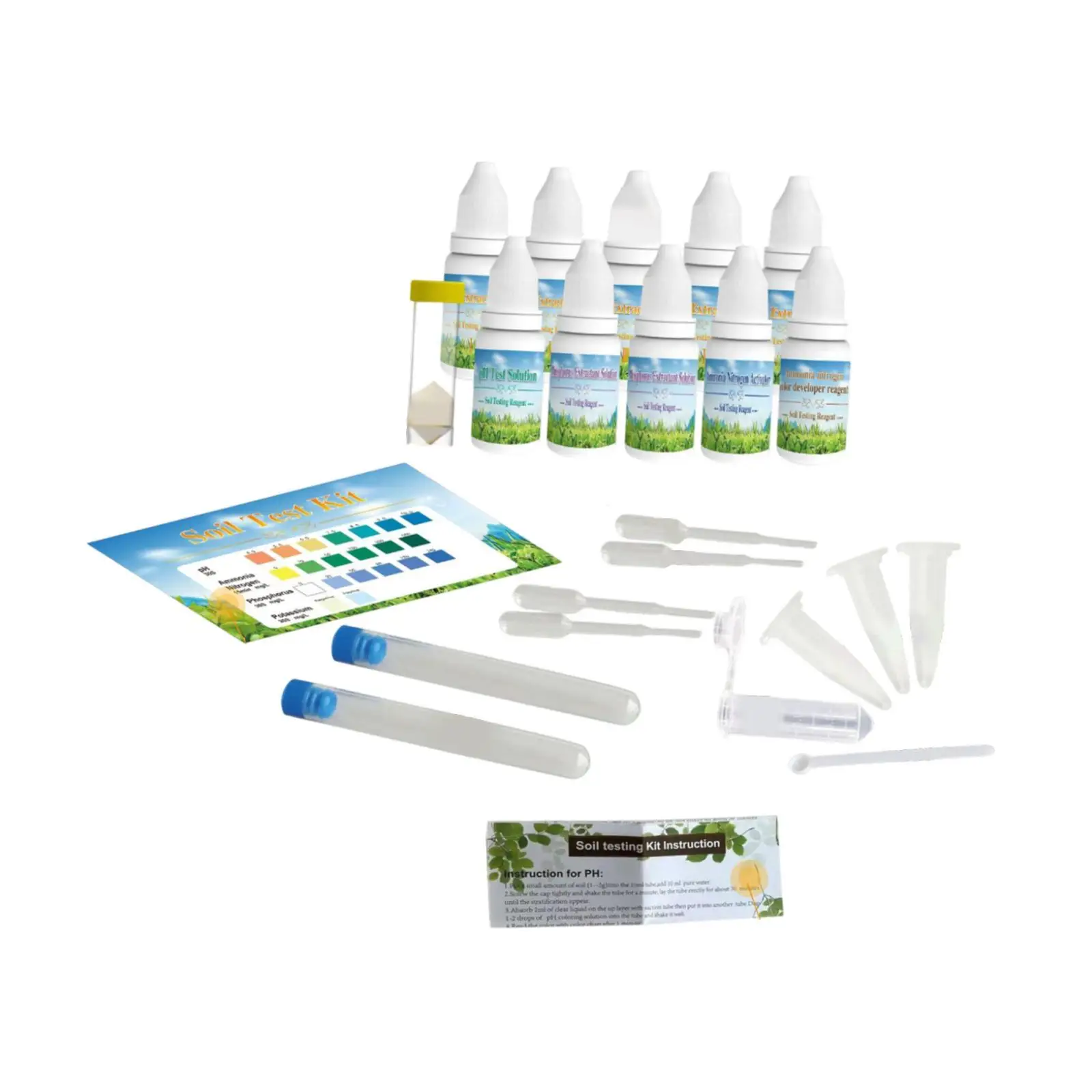 

Soil Test Kit with Soil Sampling Spoon Test Tube Soil Tester for Garden Flowers Vegetables Gardening Outdoor Indoor Plants