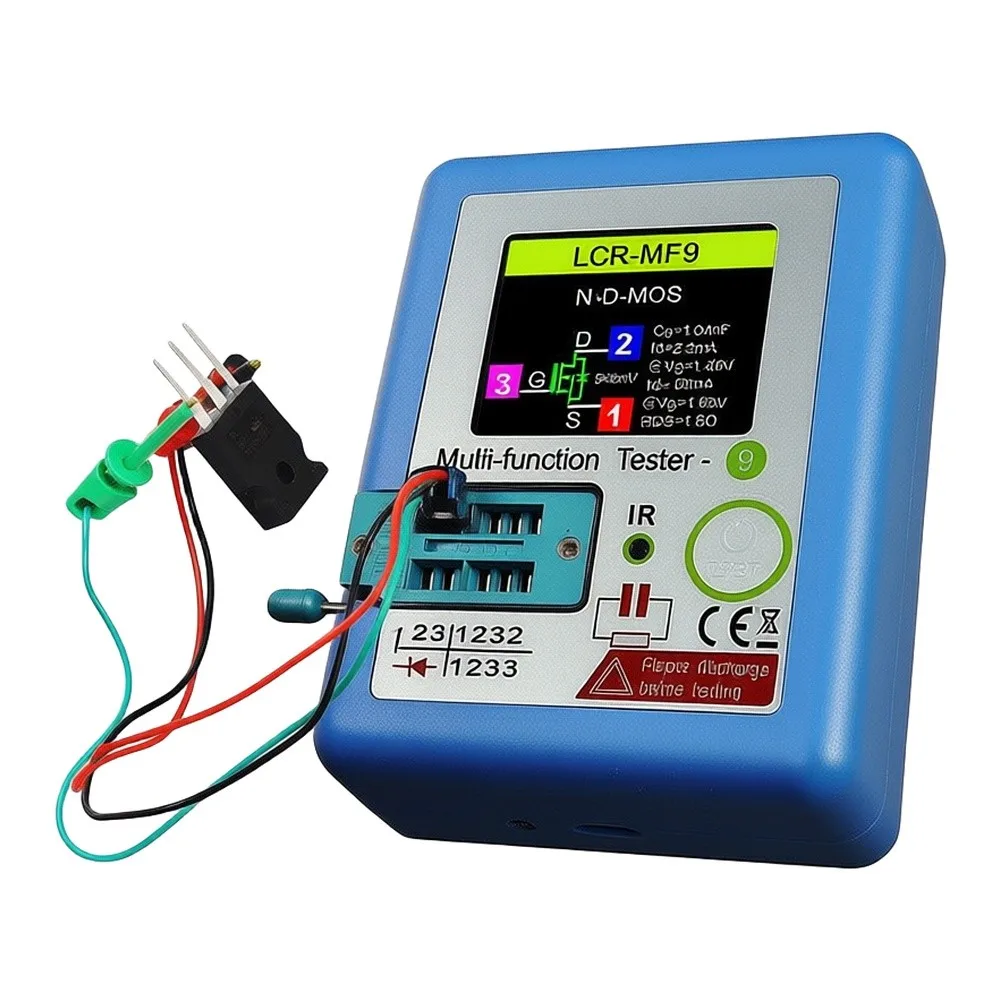 MF9 Component Tester with 1.8-inch TFT Display for Infrared Remote Code Detection and Transistor MOSFET Parameter Analysis