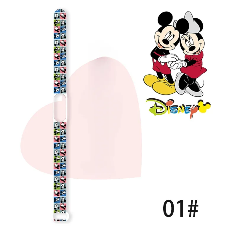 Disney Mickey Minnie Strap for Xiaomi Mi Band 3 4 5 6 7 Silicone Wristband Bracelet Smart Watch Replacement Band Accessory