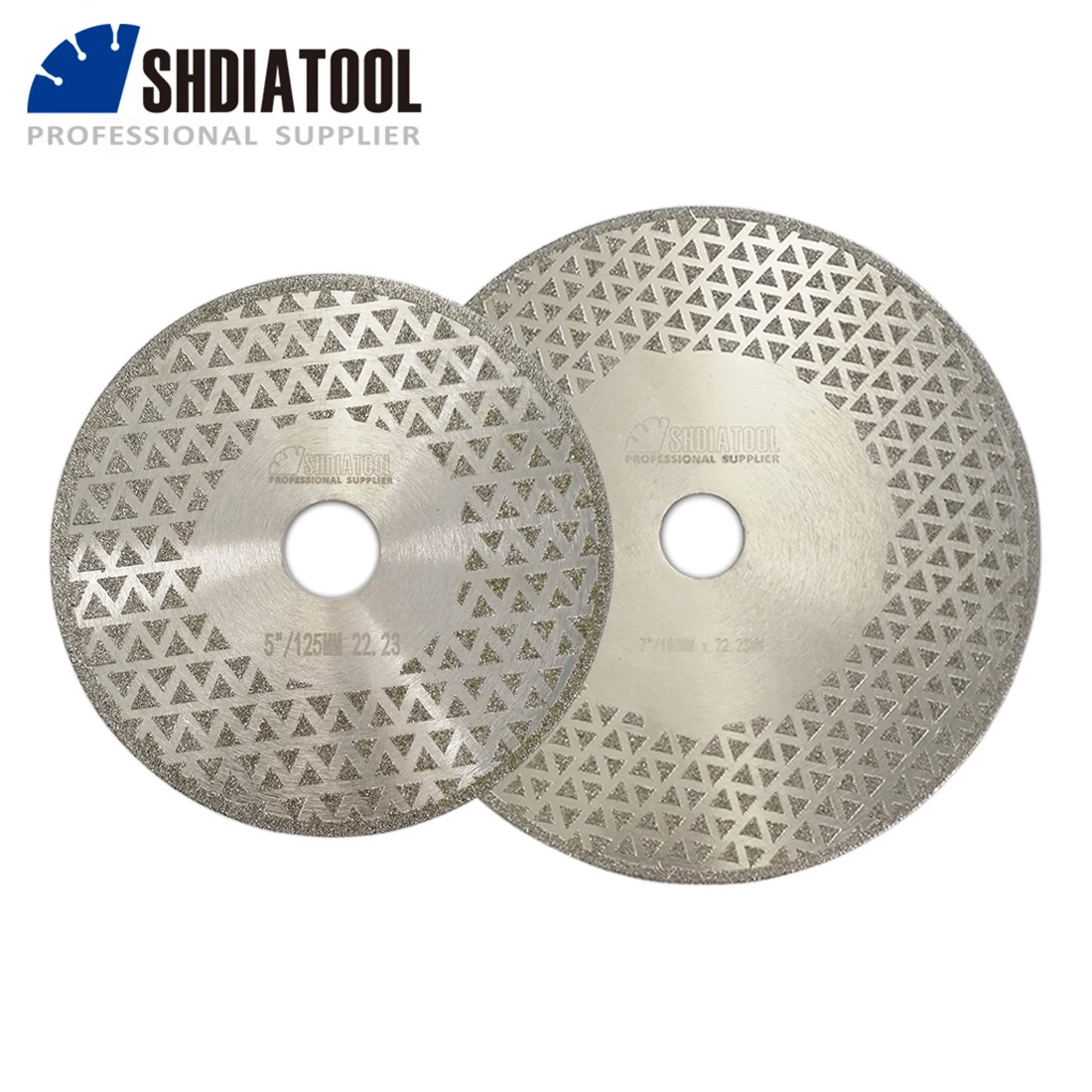 SHDIATOOL 2 قطعة كلا الجانبين المغلفة الماس شفرة المنشار الكهربائي قاطع ماسي قرص الطحن (7 "+ 5") تتحمل 22.23