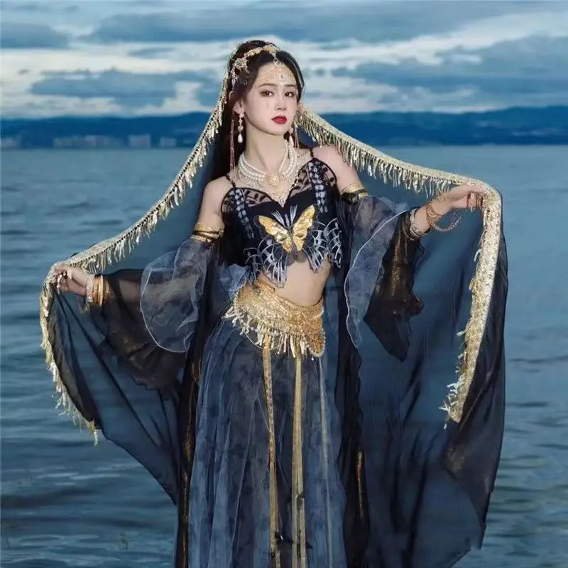 Ancient Jasmine Princess Han Element Improvement Hanfu Western Regions Dunhuang Flying Sky Exotic Style Clothing Indian Dancer