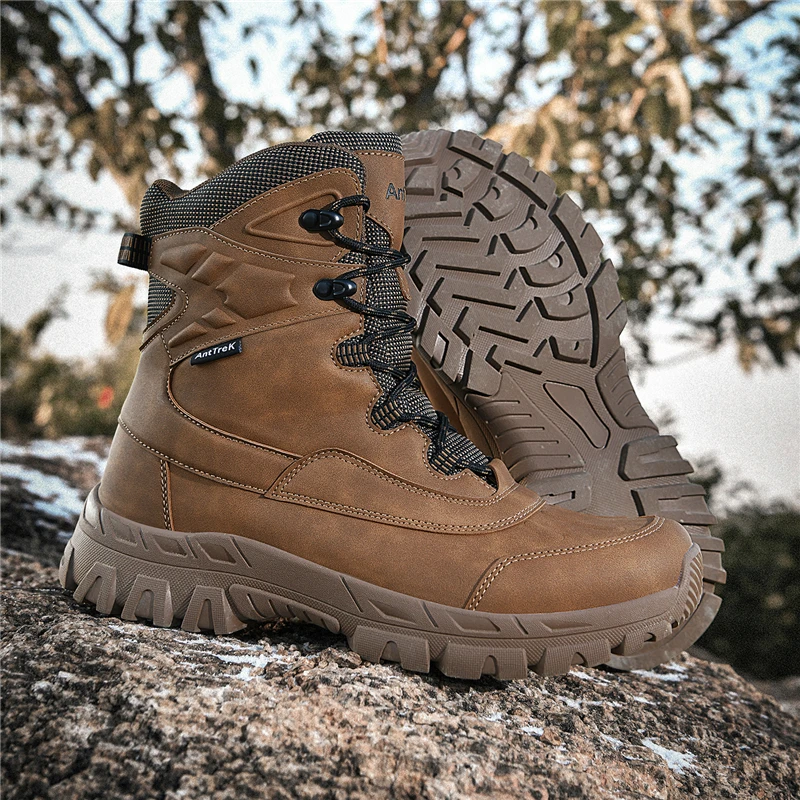 Big Size Mountaineering Boots Men's Hiking Shoes Tactical Shoes High Top Waterproof Outdoor Climbing Shoes Hunting Boots for Men