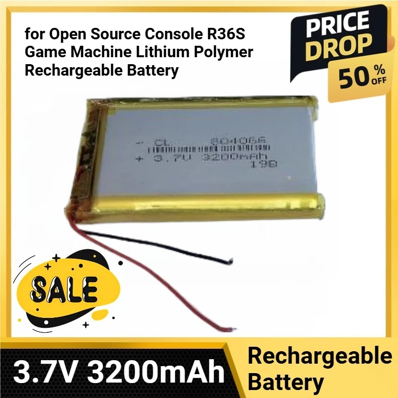

804066 Li-Polymer Battery 3.7V 3200mAh PH2.0 Plug for Open Source Console R36S Game Machine Lithium Polymer Rechargeable Battery