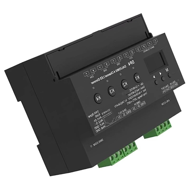 ALIM-DP4 Dimmer 4 Channel Constant Voltage LED Dimmer Supports DT6 DT8 DMX8/16 Bit For Single Color/CCT RGB/RGBW LED Strips