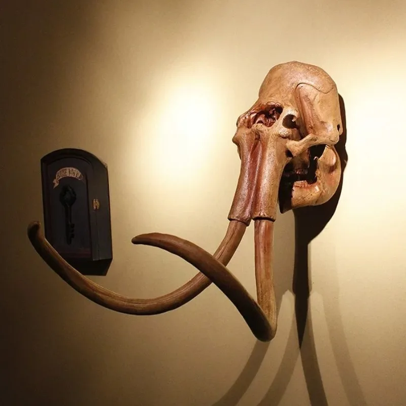 Simulated Mammoth Skull Sculptures Large Animal Wall Hanging Ornaments Nordic Room Decoration Figurines Creative Original Gifts