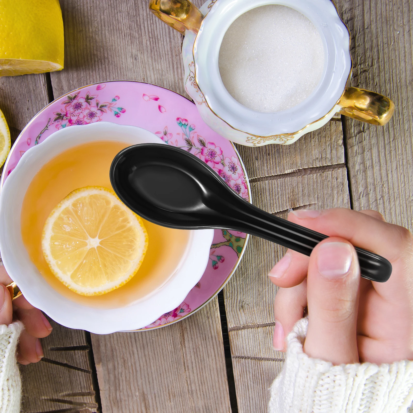 

6pcs Melamine Soup Spoons Reusable Ideal for Catering Picnics Buffets Family Reunions Environmental Health Travel