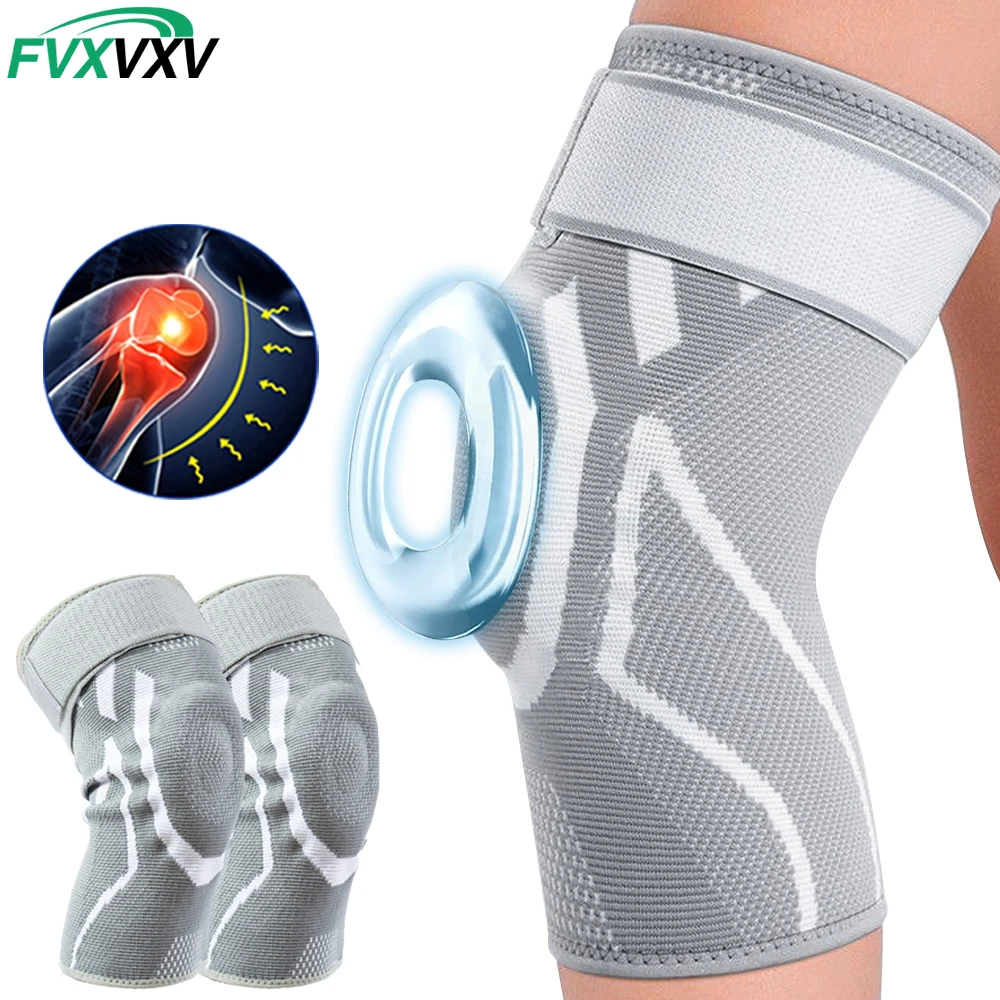 1/2PCS Professional Knee Brace For Pain Relief,Patella Gel Pad Compression Sleeve With Adjustable Straps For ACL, Meniscus Tear