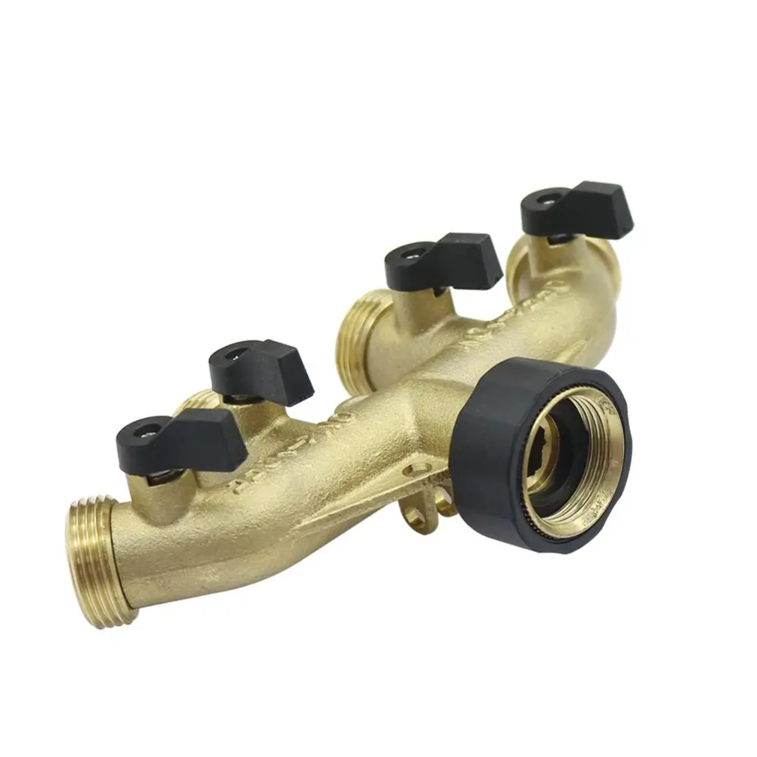 

Brass 3/4 Thread European/American Standard 4-Way Valved Hose Splitters Garden Irrigation Water Control Valve Faucet Connector