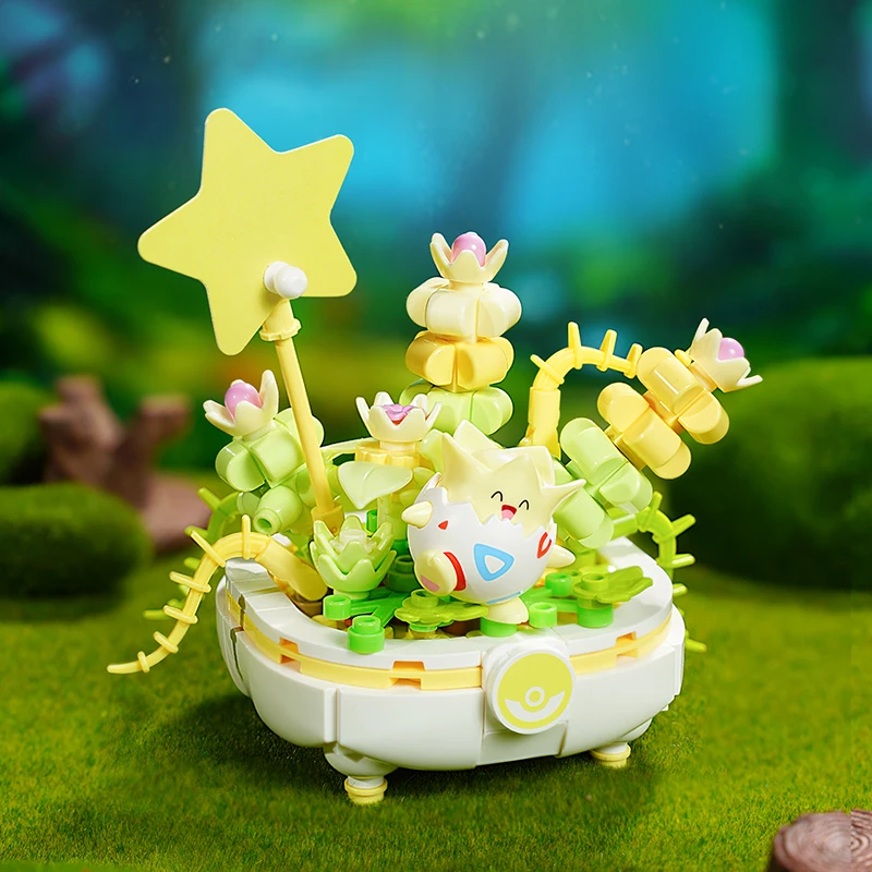 Pokemon Bouwsteen Pikachu Charmander Squirtle Model Speelgoed Huisdecoratie Plant Potbloem Baksteen Meisje Speelgoed Kind Cadeau
